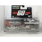 Greenlight 1:64 Gone in 60s - Ford F-150 XL 2020 with Mustang Eleanor 1967 (Damaged) in Enclosed Car Hauler